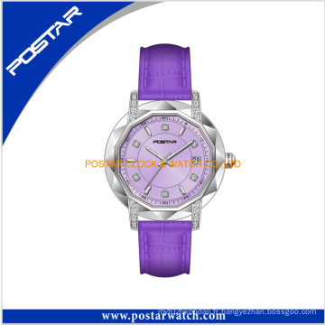 Polygon Shape Fashion Diamond Plated Montre Lady Quartz Watch